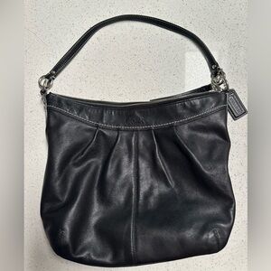Coach Soft Leather Shoulder Purse in Black